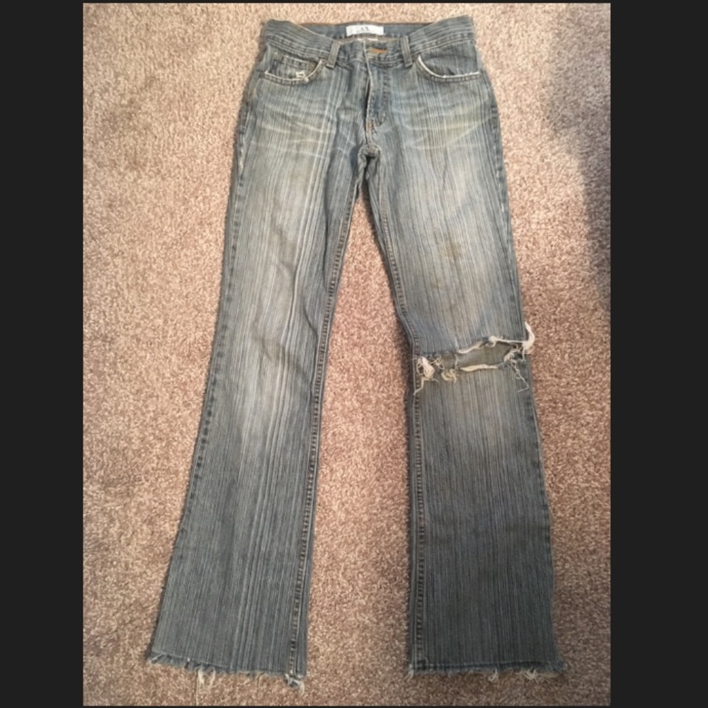 Armani Exchange Distressed Frayed Patterned Jeans
